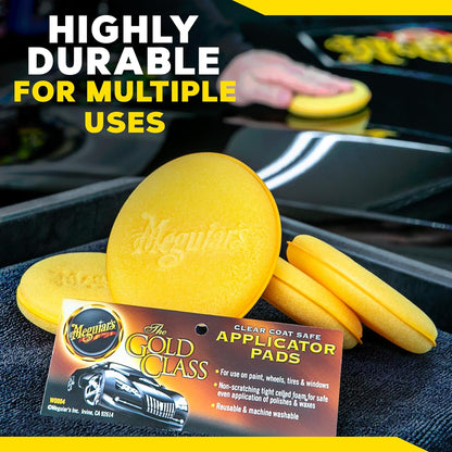 Meguiar's 4" Skuim Aanwenders Ultra-Sagte Handaanwenders m/ 'n Digtesel Skuim - 4 Pak
