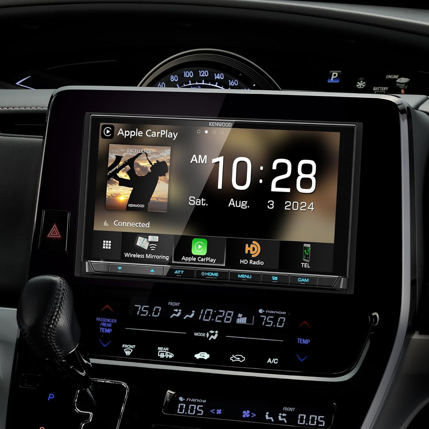 KENWOOD EXCELON Reference 6.8" Volle HD Kapasitiewe Raakskerm Motorstereo-ontvanger, Draadlose Apple CarPlay/Android Auto, Bluetooth, AM/FM HD Radio, MP3-speler, USB-poort, Dubbel DIN, SiriusXM