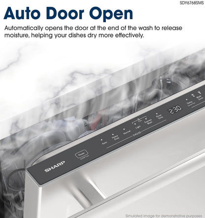 Sharp SDY6768SMS 24 in. Top Control Handle 44 dBA Dishwasher
Top Control, 3rd Rack, 16 Place Settings, 44 dBA Quiet Operation