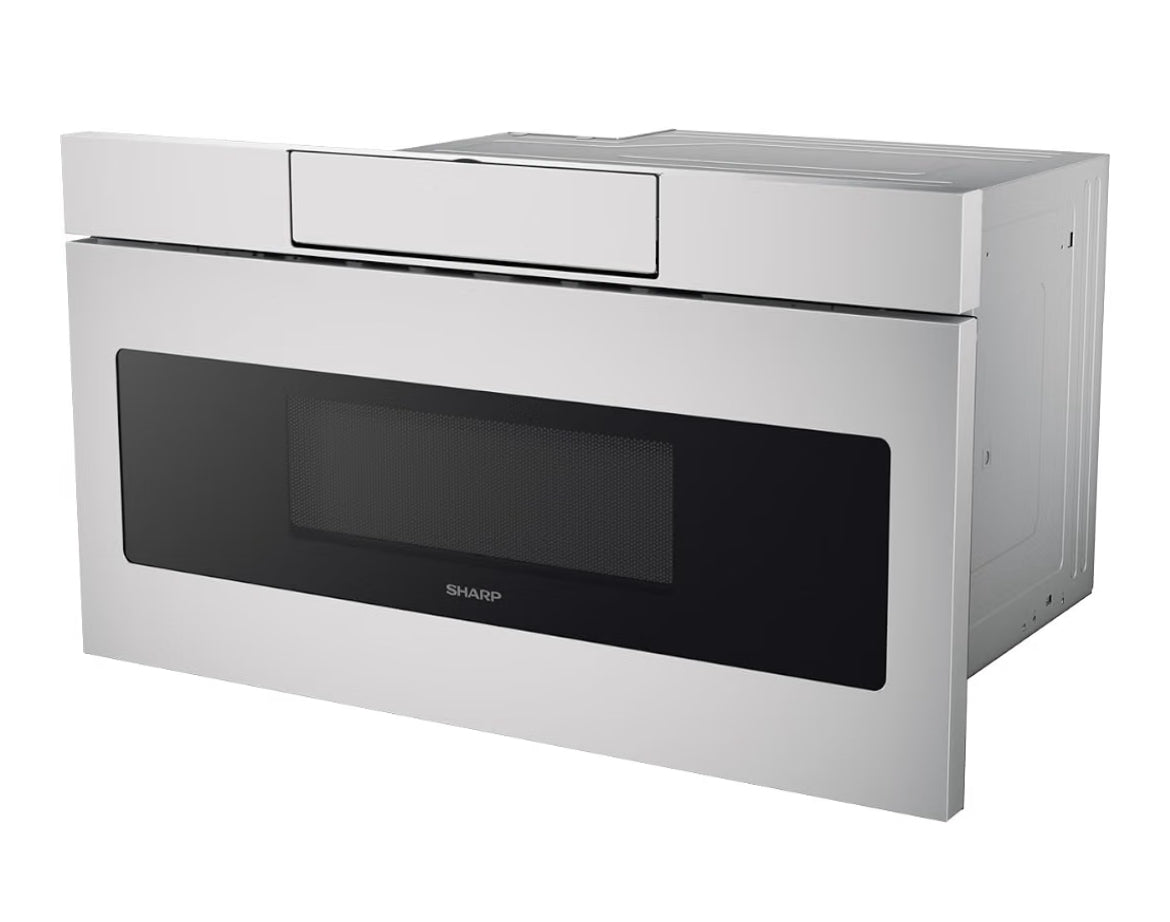 SHARP SMD3070ASY Microwave Drawer Oven, 30-inch, 1.2 Cubic Feet, 950 Watt, Concealed Angled Touch Control Panel with Digital LCD Display, Stainless Steel