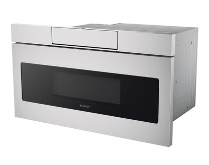 SHARP SMD3070ASY Microwave Drawer Oven, 30-inch, 1.2 Cubic Feet, 950 Watt, Concealed Angled Touch Control Panel with Digital LCD Display, Stainless Steel