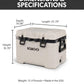 Igloo Trailmate Cooler 50Qt Durable Insulated Hard Shell Ice Chest - Bone