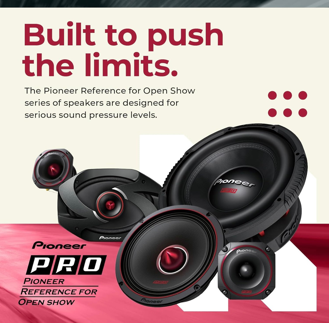 Pioneer TS-B401PRO, Motorluidsprekers, Volreeks, Duidelike Klankgehalte, Maklike Installasie en Verbeterde Bassweergawe, 4 duim Luidsprekers