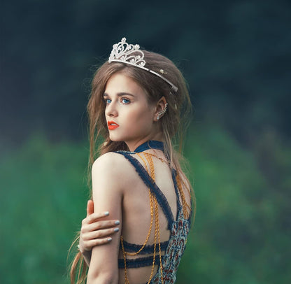 2 Stuks Tuiskeer Koning Kroon Metaal Kristal Koninklike Tiara Kroon vir Mans Vroue Bruidegom Bruid Prinses Trou Halloween