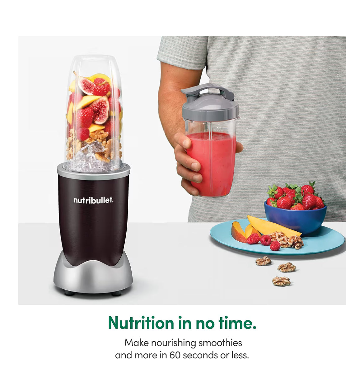 NutriBullet Pro Versapper 900W - Skommeldrankies, Smoothies - Onyx Swart