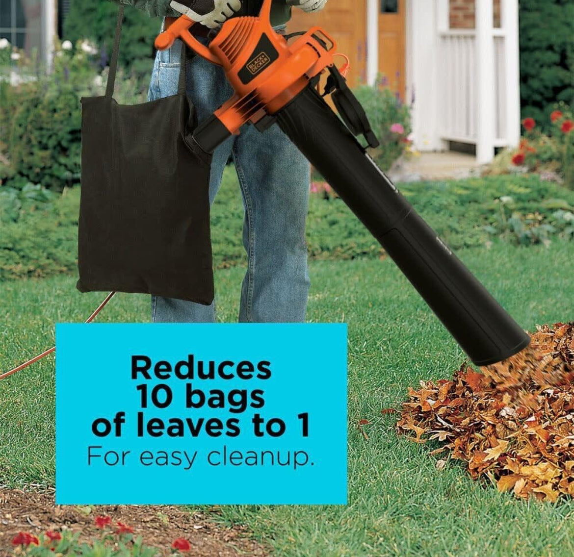 BLACK+DECKER 3-in-1 Elektriese Blaasmasjien, Blaarsuier, Verpapper, 12-Amp (BV3100)