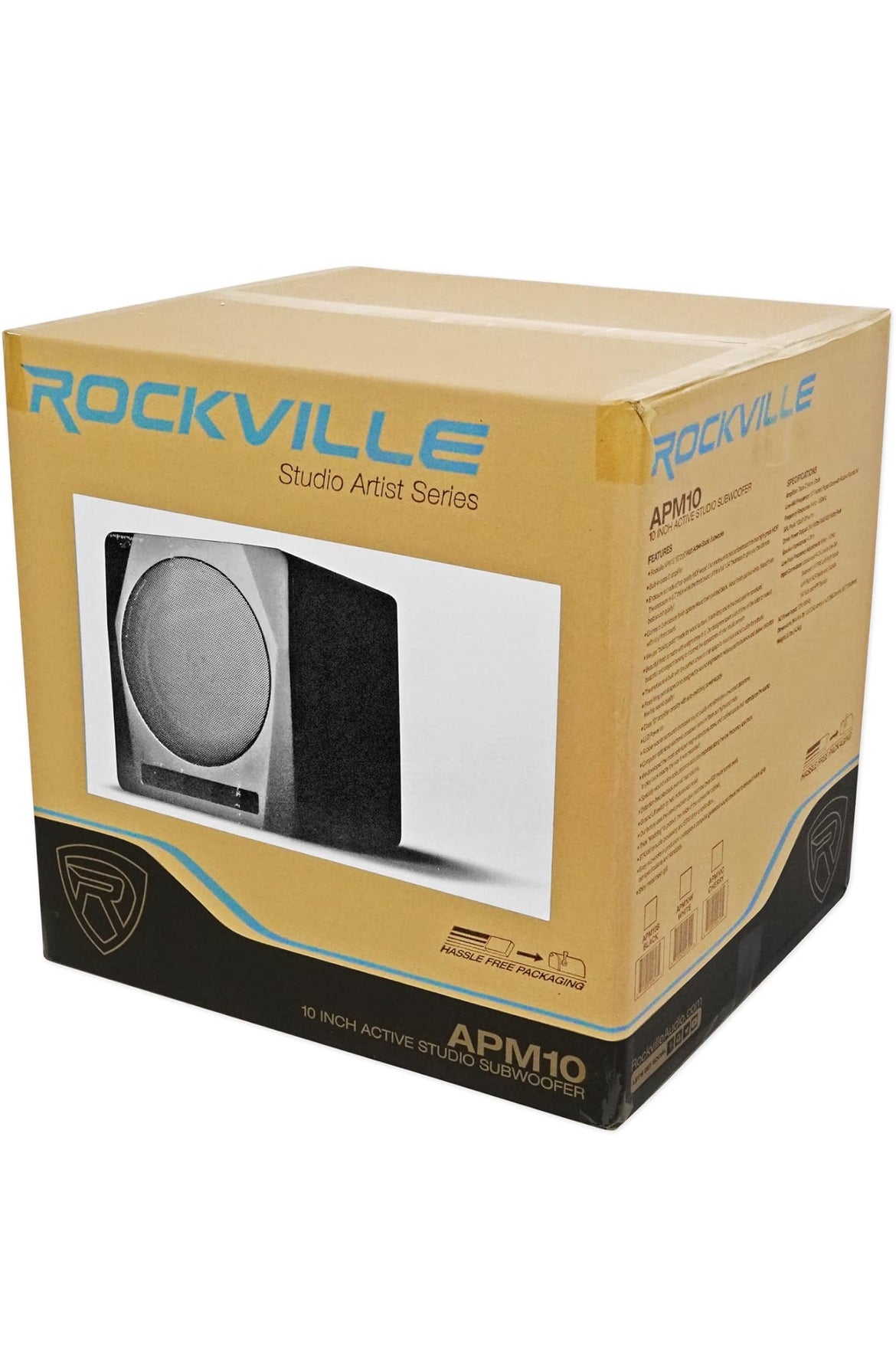 Rockville APM10B 10" 400 Watt Powered Studio Subwoofer Pro Sub + Acoustic Riser