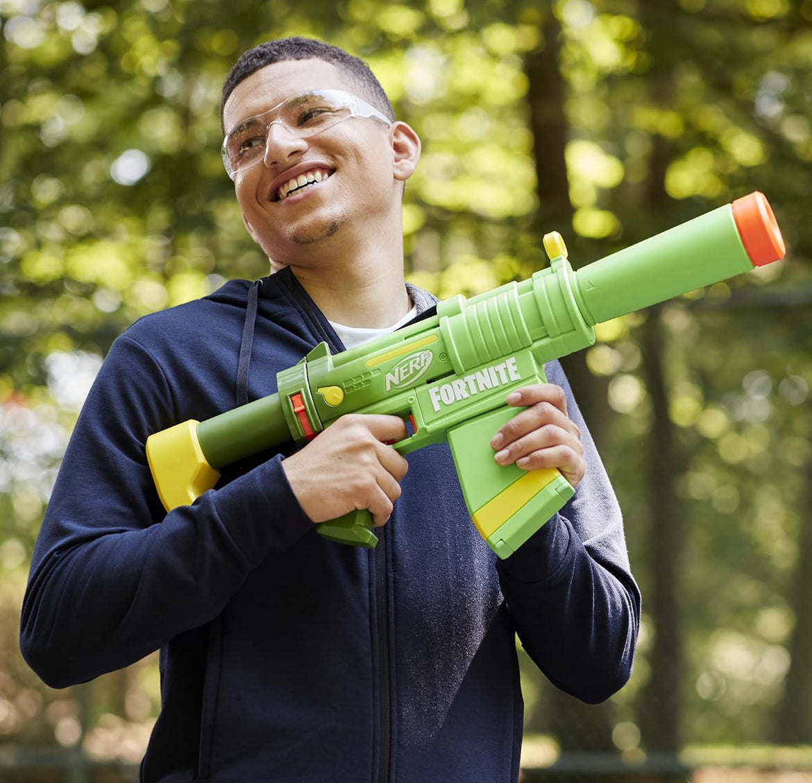 Nerf Fortnite SMG-Zesty Blaster, 10 Nerf Elite Darts, 10-Dart Clip, Removable Stock & Barrel, Fortnite Gifts for Boys & Girls