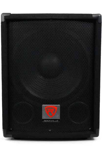 Rockville (2) SBG1128 12" Pro DJ PA Subwoofers+5000w 2-Kanaal Versterker+Kabels