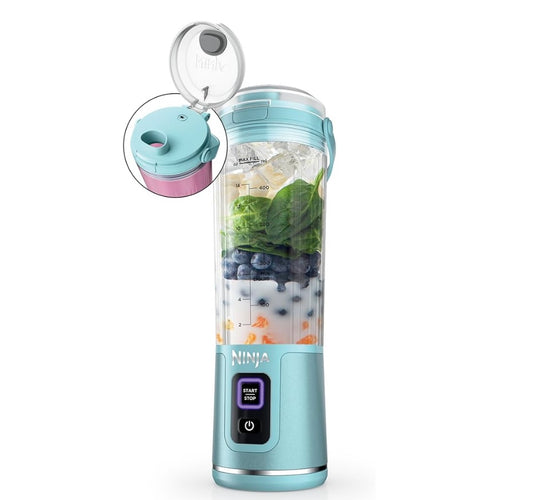 Ninja Blast Portable Blender, Cordless, 18oz. Vessel, Personal Blender For-Shakes and Smoothies- Tinted Aqua, BC151AQ