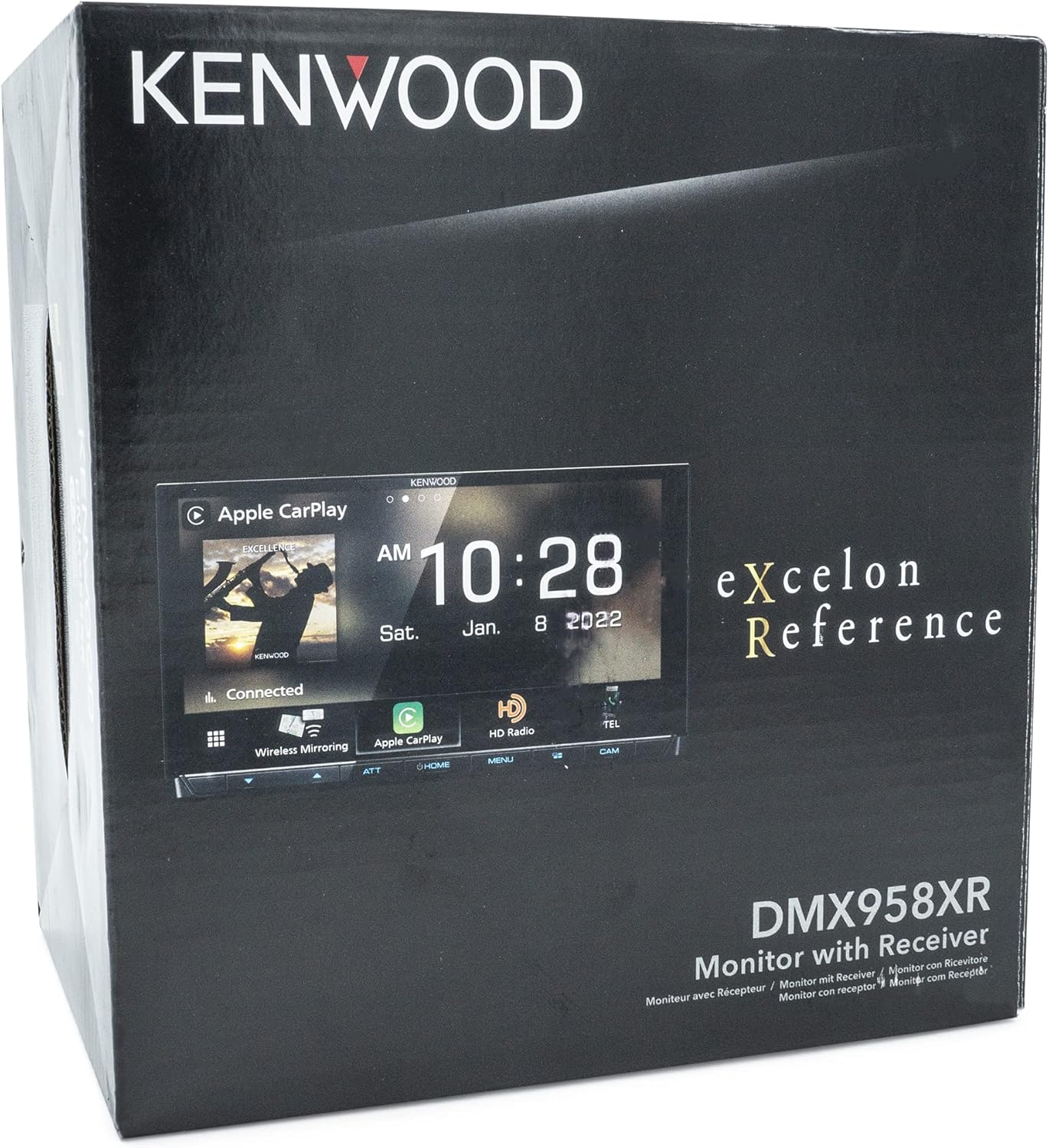 KENWOOD EXCELON Reference 6.8" Volle HD Kapasitiewe Raakskerm Motorstereo-ontvanger, Draadlose Apple CarPlay/Android Auto, Bluetooth, AM/FM HD Radio, MP3-speler, USB-poort, Dubbel DIN, SiriusXM