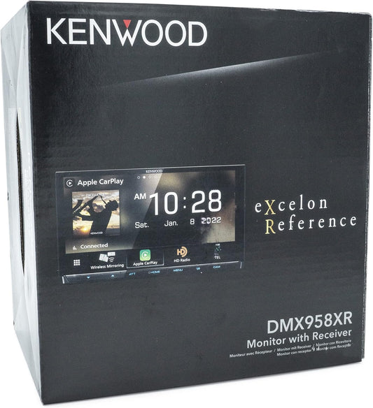 KENWOOD EXCELON Reference 6.8" Volle HD Kapasitiewe Raakskerm Motorstereo-ontvanger, Draadlose Apple CarPlay/Android Auto, Bluetooth, AM/FM HD Radio, MP3-speler, USB-poort, Dubbel DIN, SiriusXM