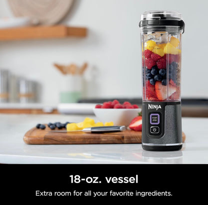 Ninja Blast Draagbare Blender, Koordloos, 532ml Houer, Persoonlike Blender vir Skuddrankies en Smoothies, BPA-vry - Swart Glinster, BC152JB
