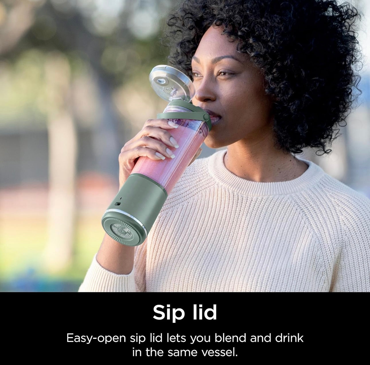 Ninja BC151EM Blast Portable Blender, Cordless, 18oz. Vessel, Personal Blender BPA Free, Leakproof-Lid & Sip Spout, USB-C Rechargeable, Dishwasher Safe Parts - Forest Green