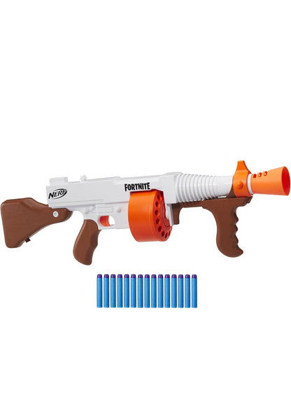 Nerf Fortnite DG Dart Blaster - 15-Dart Rotating Drum, Pump Action, 15 Official Nerf Darts