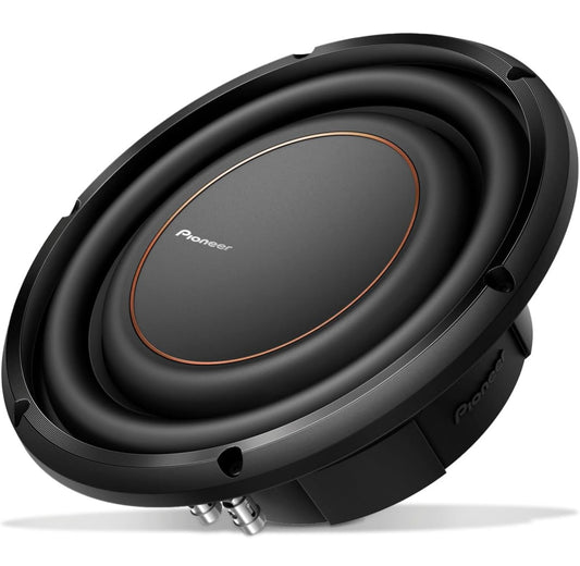Pioneer TS-D10LS2 - Kragtige 10-duim Vlak Subwoofer, 1300 Watt Piek KragEnkel 2 Ohm Stemspoel en Kompakte Ontwerp vir Diep Bas