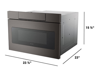 SHARP SMD2470AH Microwave Drawer Oven, 24-inch, 1.2 Cubic Feet, 950 Watt, Concealed Control Panel with Digital LCD Display, Black Stainless Steel