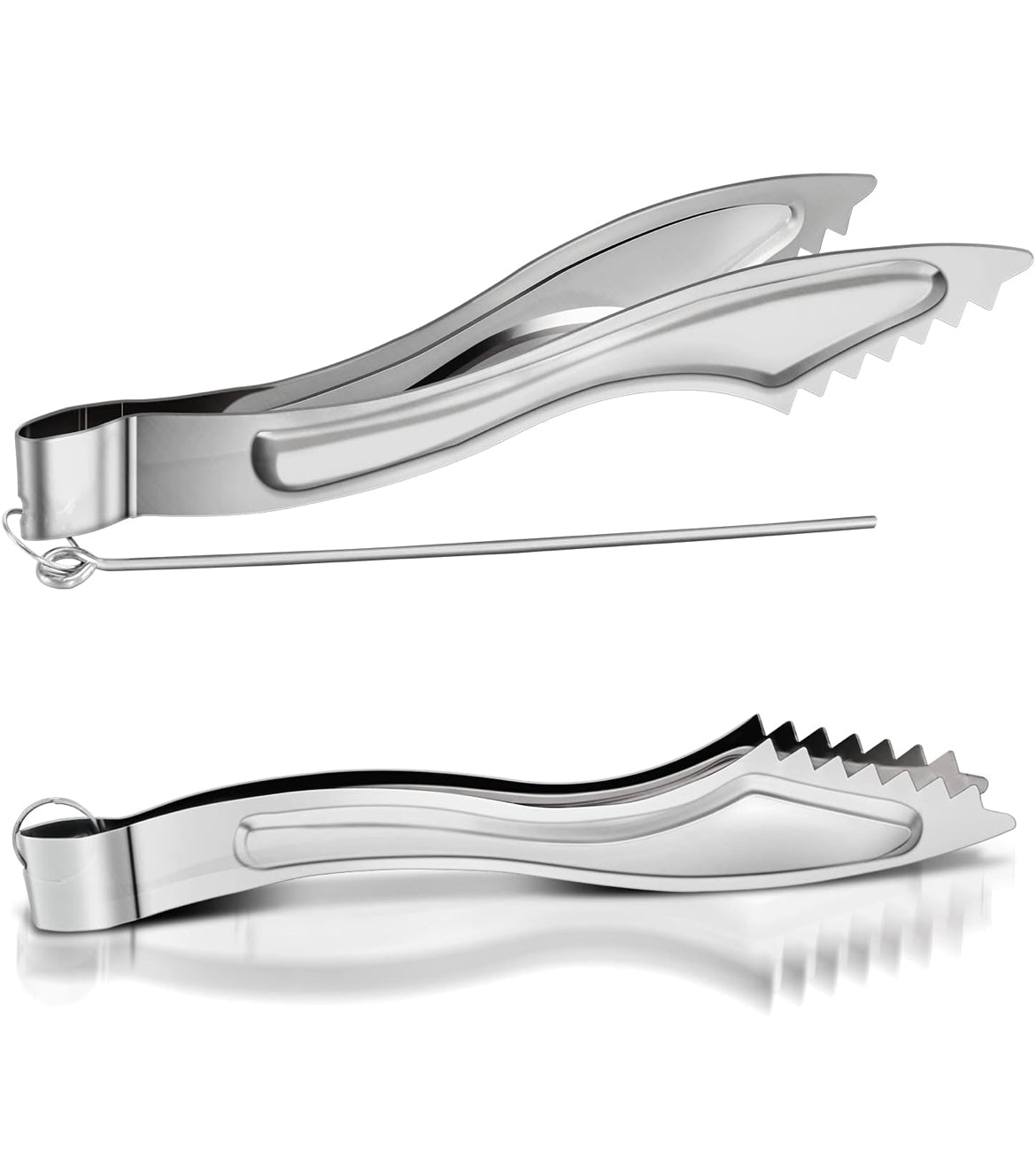 Hookah Tongs Thick Stainless Steel Hookah Coal Tongs with Foil Poker 6.3" Long Sturdy Heavy Duty Hookah Accessories for Smoking Shisha Charcoal BBQ Kitchen Home Tools 2 Pairs (Silvery)