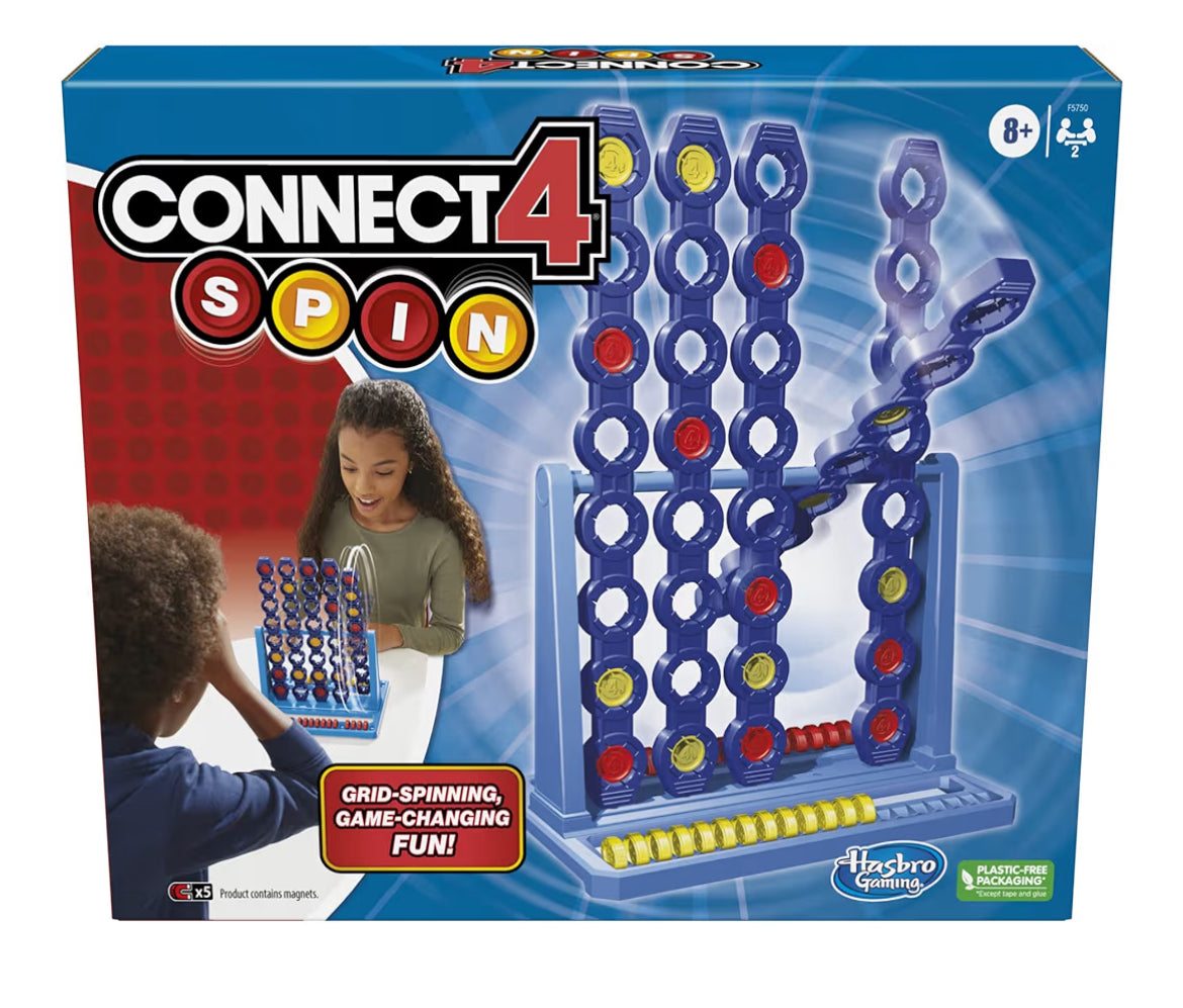 Hasbro Gaming Connect 4 Spin Game - Features Spinning Connect 4 Grid - 2 Player Board Games for Family and Kids