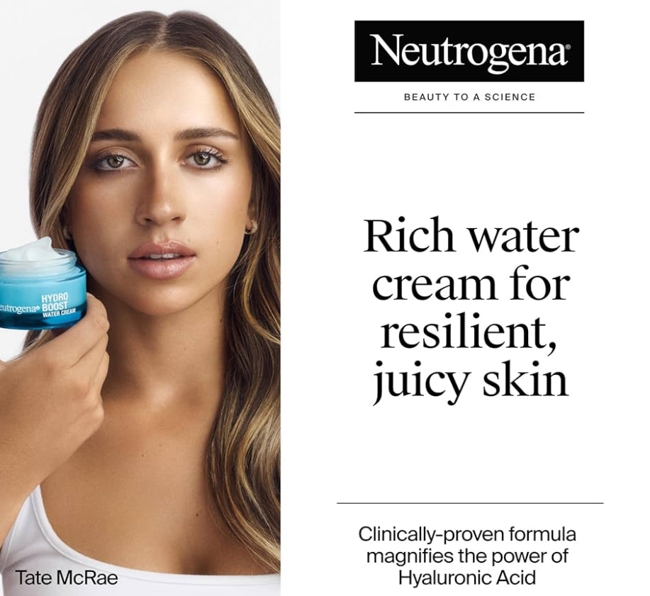 Neutrogena Hydro Boost Water Cream, 72 Uur Hidrasie m/ Hialuroonsuur 1.7 oz. & Proefgrootte Hydro Boost Hydrating Gel Reiniger (0.5 fl oz)