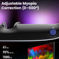 TOZO VIZO V1 AR Glasses with Ultra-Bright Display, Built-in Stereo Speakers, Adjustable Myopia Correction (0–500°), 118" Virtual Mega Screen, 2D/3D Mode Switching Compatible for iPhone/Mac/PC
