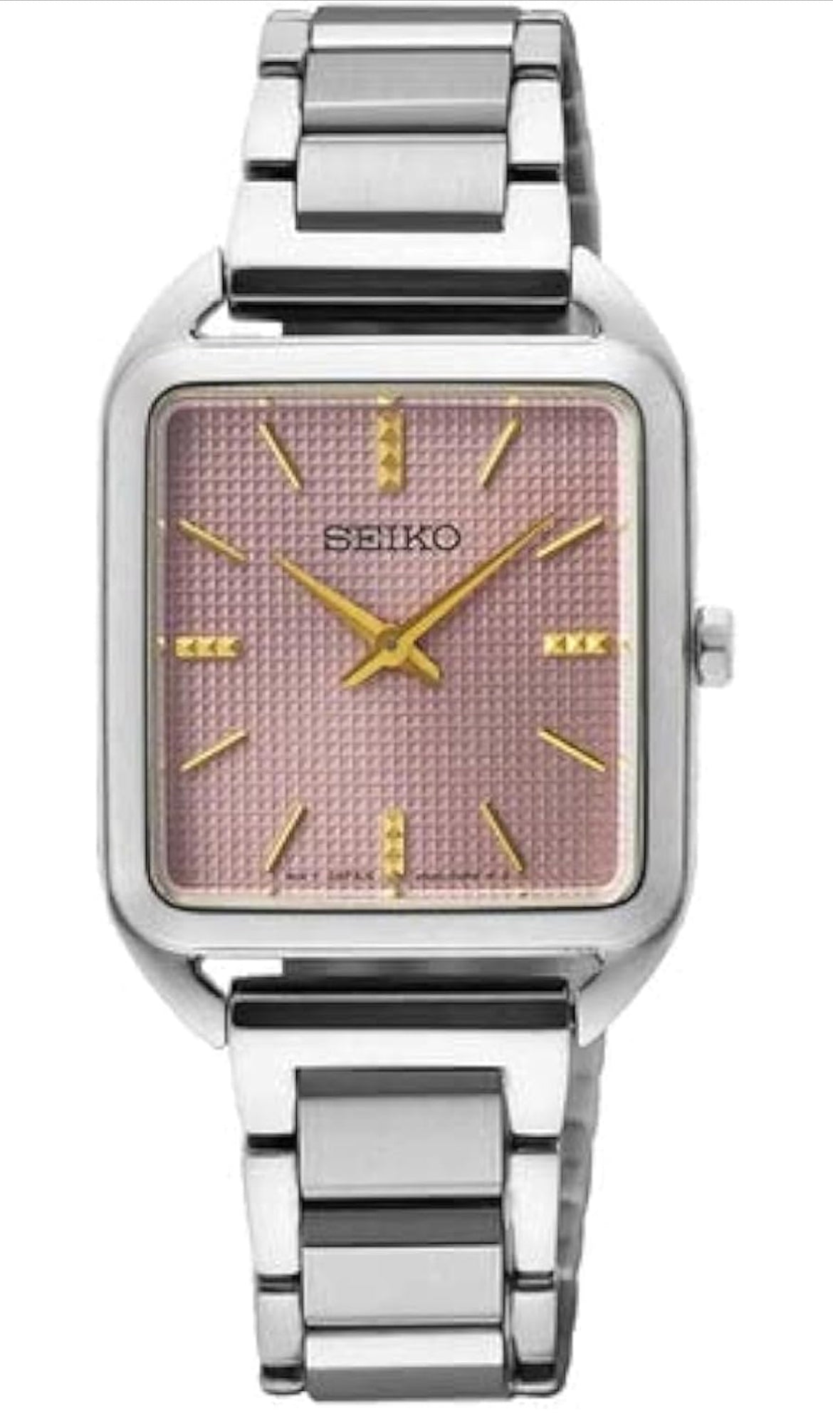 SEIKO Essentials SS Kwarts Malva Pienk Skakering dameshorlosies