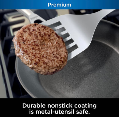 Ninja Cookware, Ninja NeverStick Professional, 16-Stuk Pot- en Panstel, Kleefvrye Braaipanne, Kombuisbenodigdhede, Voorraadpot, Kookpot, Glasdeksels, Soteerpan, Alle Stoofplate, Swart, C39900
