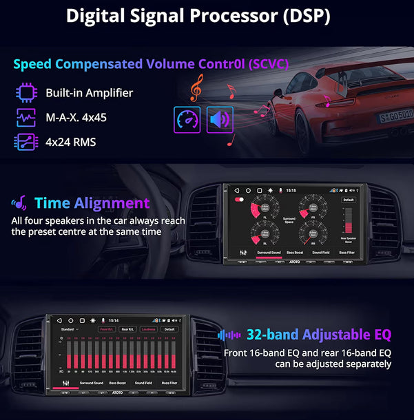 7" QLED Raakskerm Dubbel Din Motorstereo Koordlose CarPlay Android Auto Bluetooth,HDMI - NUUT