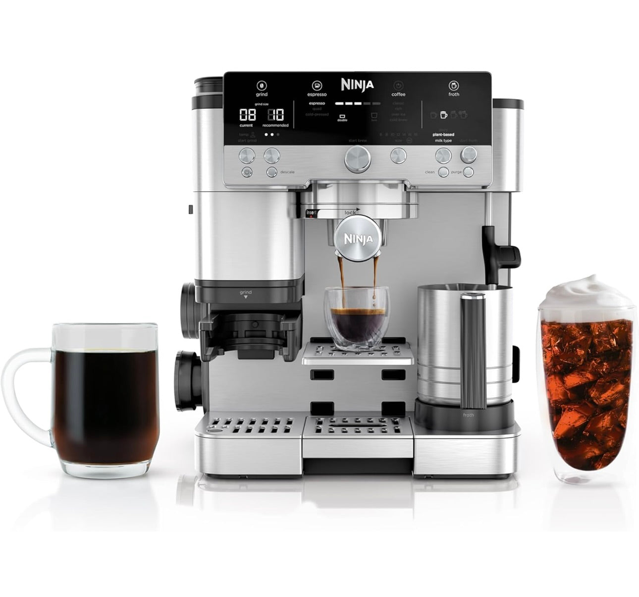 Unknown Ninja Espresso Machine, Luxe Café Premier Series, Drip Coffee Maker and Rapid Cold Brew for Cappuccinos and Lattes, Dairy or Non-Dairy (ES601)