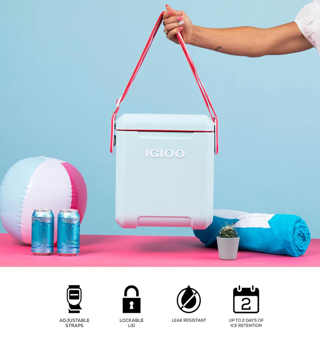 Igloo Tag Along Too Hard-Shell Insulated Cooler Portable Picnic Outdoor - (Mist)