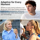 Open Ear Clip Earbuds, Lightweight Comfort 40H Play BT w/ Smart Digital Display - Black