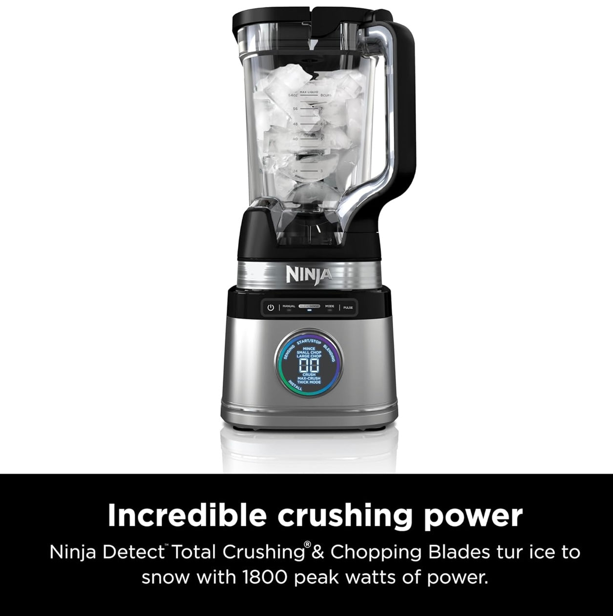 Ninja TB201 Detect Power Blender Pro, BlendSense Technology, For Smoothies, Shakes & More, 1800 Peak Watts, 72 oz. Pitcher, Blender - Black