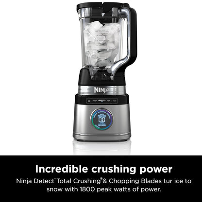 Ninja TB201 Detect Power Blender Pro, BlendSense-tegnologie, vir Smoothies, Skuddrankies en Meer, 1800 Piek Watt, 2,1 L Kanne, Versapper - Swart
