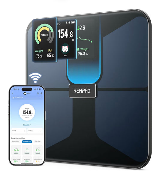 Smart Scale for Body Weight, Wi-Fi & Bluetooth Body Composition Scale, Rechargeable