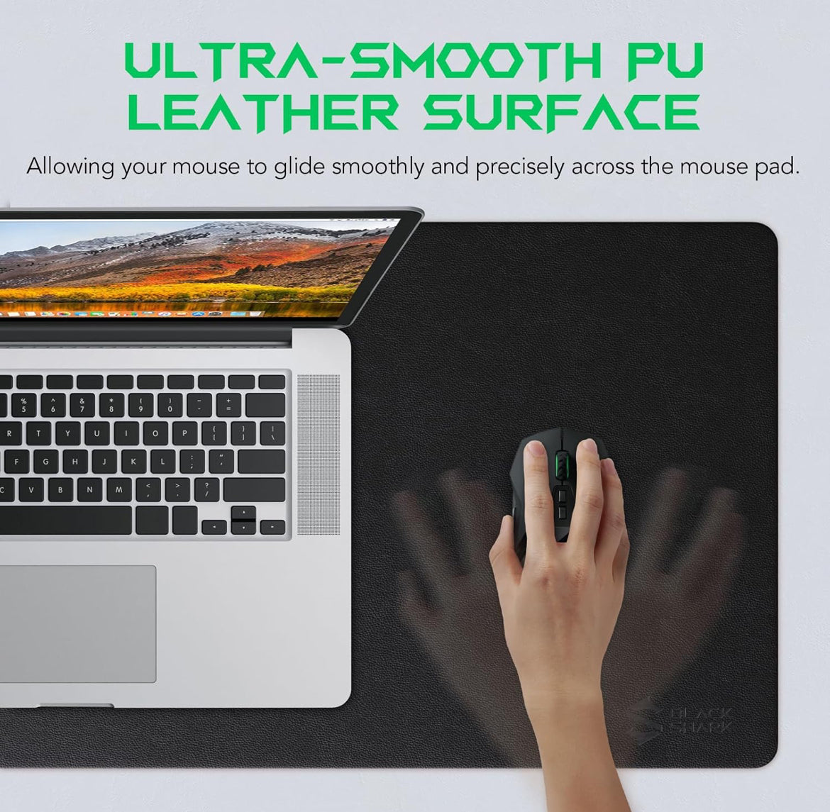 Black Shark Multifunctional Large Desk Pad, Gaming Mouse Pad Manta P11 - Black