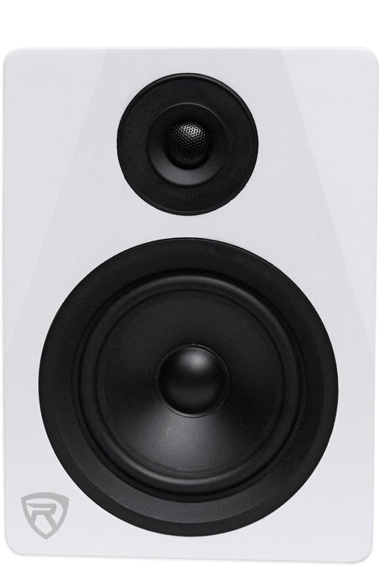 Rockville 2-rigting 150W Wit Aktiewe/Aangedrewe Studio Monitor Luidspreker, 5.25" (DPM5W)