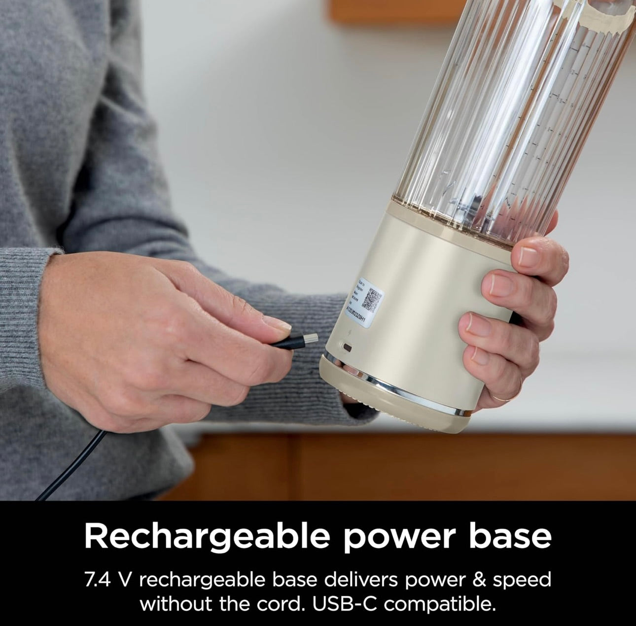 Ninja Blast Portable Blender, Cordless, 18oz. Vessel, Personal Blender BPA Free, Leakproof Lid & Sip Spout, USB-C Rechargeable, Dishwasher Safe Parts - Cream Sand (BC151CS)