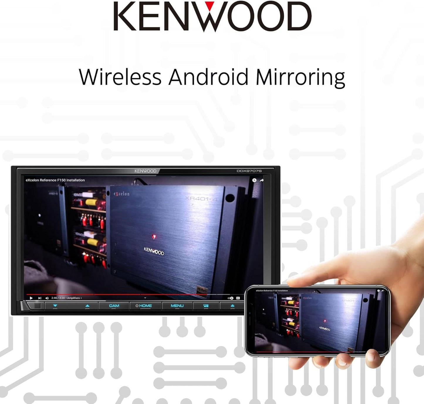 KENWOOD 6.95" Kapasitiewe Raakskerm DVD Multimediaspeler met Apple CarPlay en Android Auto Besoek die Kenwood-winkel