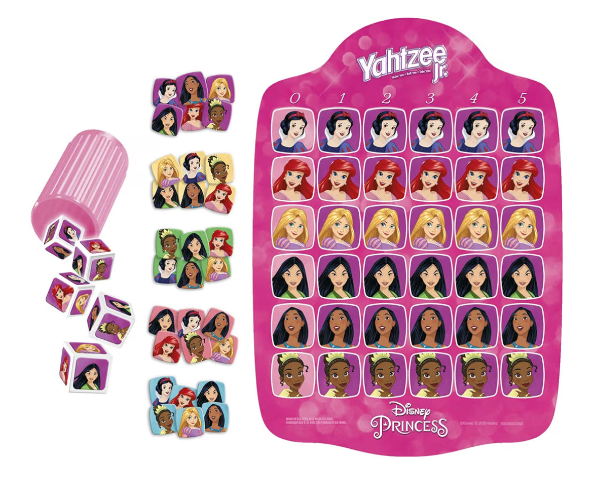 Hasbro Gaming Yahtzee Jr.: Disney Princess Edition Board Game for Kids - Counting and Matching Game for Preschoolers