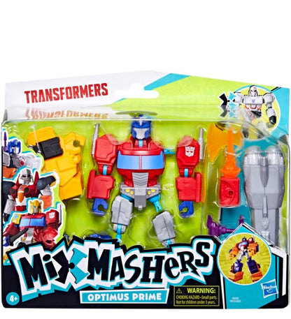 Transformers MixMashers Optimus Prime Custom Mix-and-Match Deluxe Action Figure & Accessories, 5-Inch (12 cm) Robot Toys for Kids, Ages 4+