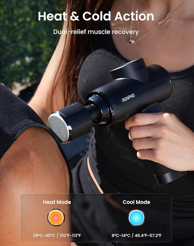 Active Thermacool 2 Massage Gun w/ Heat and Cold Percussion Deep Tissue Handheld Neck Massager