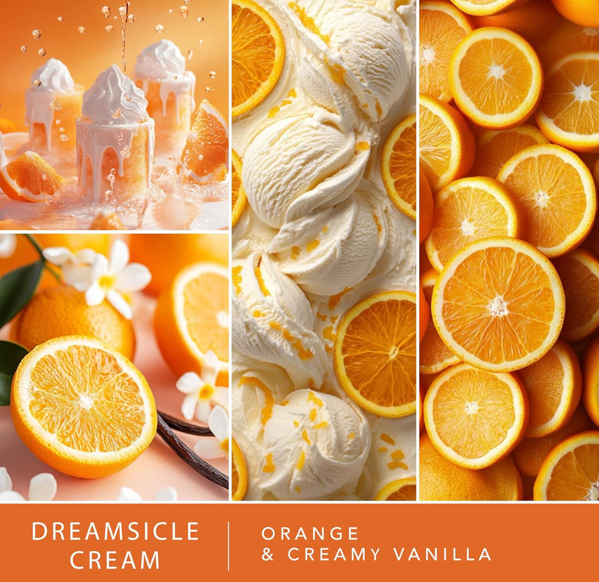 Scentsationals Wax Melts, Wax Cubes Strong Scent - Bakery Collection 2 Dreamsicle Cream - Long Lasting Scented Wax - 10oz (Pack of 4)