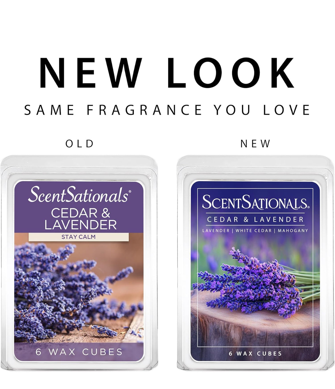 Scentsationals Wax Melts, Wax Cubes Strong Scent - Cedar and Lavender - 10oz (24-Cubes)