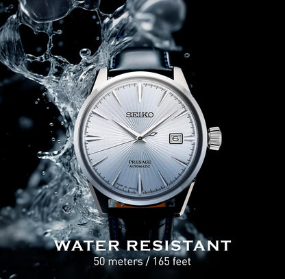 SEIKO Outomatiese Horlosie vir Mans - Presage Cocktail Time - Patroon met Goue Syfers en Datumkalender, 50m Waterbestand