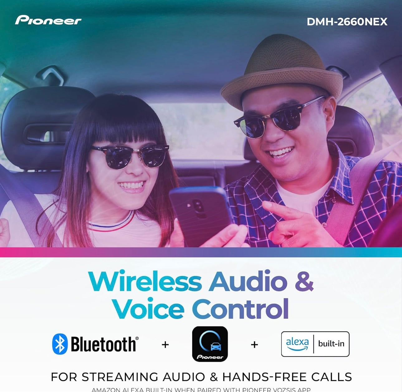 Pioneer DMH NEX Digitale Multimedia-ontvanger, met Apple CarPlay, Android Auto, Amazon Alexa Bluetooth en Agteruitry-kamera-versoenbaarheid, 6.8” Kapasitiewe Raakskerm