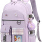 Backpack for Girls, 15.6 Inch Laptop School Bag Kids Kindergarten Elementary College Backpacks Large Bookbags for Teen Girl Women Students Casual Travel Daypacks (Purple)