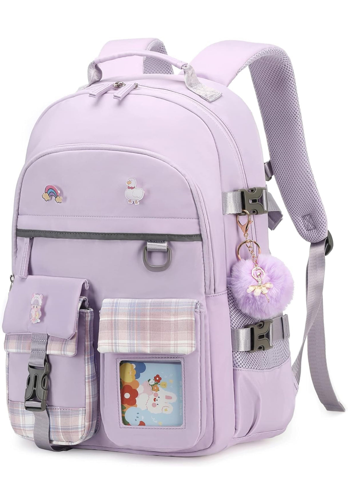 Backpack for Girls, 15.6 Inch Laptop School Bag Kids Kindergarten Elementary College Backpacks Large Bookbags for Teen Girl Women Students Casual Travel Daypacks (Purple)
