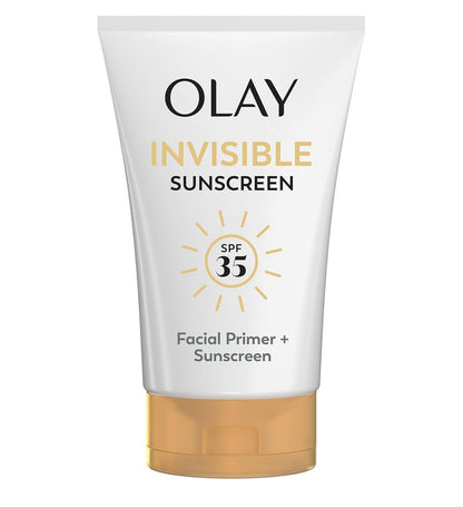 Olay Onsigbare Sonskerm, SPF 35, 100% Onsigbare Gesigsonskerm en Grimeringonderlaag - Geurloos met Vitamien C & E, Aloe Vera (1.7 Oz)