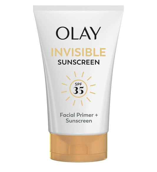 Olay Onsigbare Sonskerm, SPF 35, 100% Onsigbare Gesigsonskerm en Grimeringonderlaag - Geurloos met Vitamien C & E, Aloe Vera (1.7 Oz)