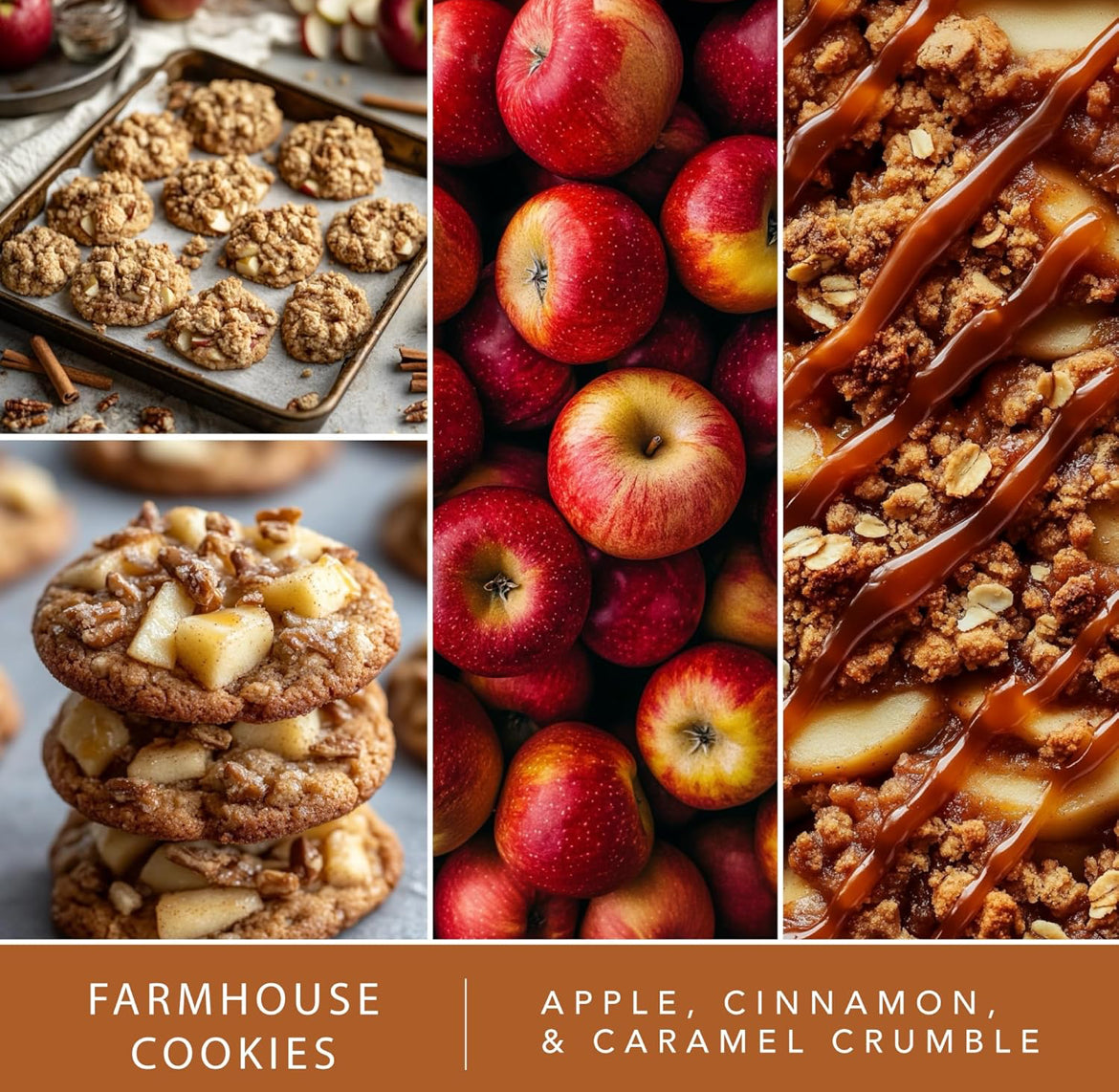Scentsationals Fall Wax Melts Home Sweet Home - Cinnamon Apples, Salted Caramel Butter Cream & Farmhouse Cookies, 10oz (24 Cubes)